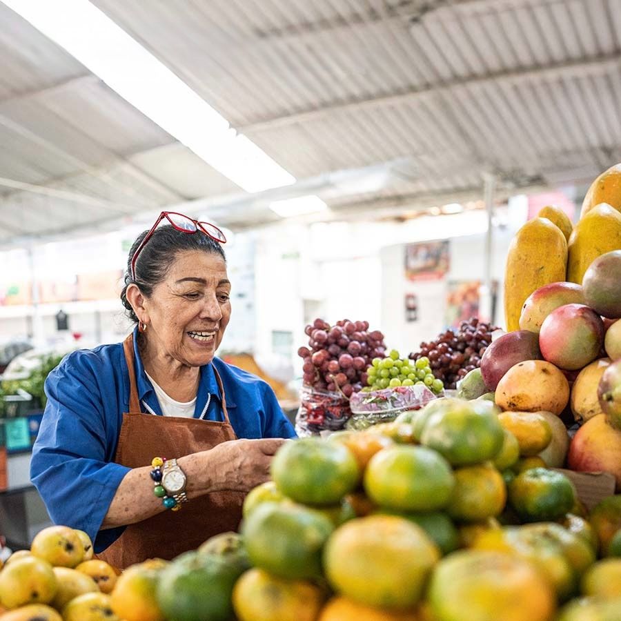 merchant at fruit stand