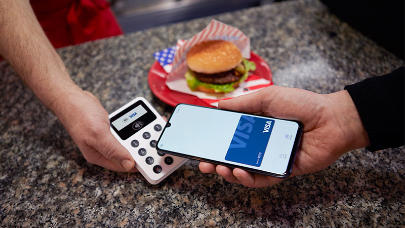 Contactless payment for burger