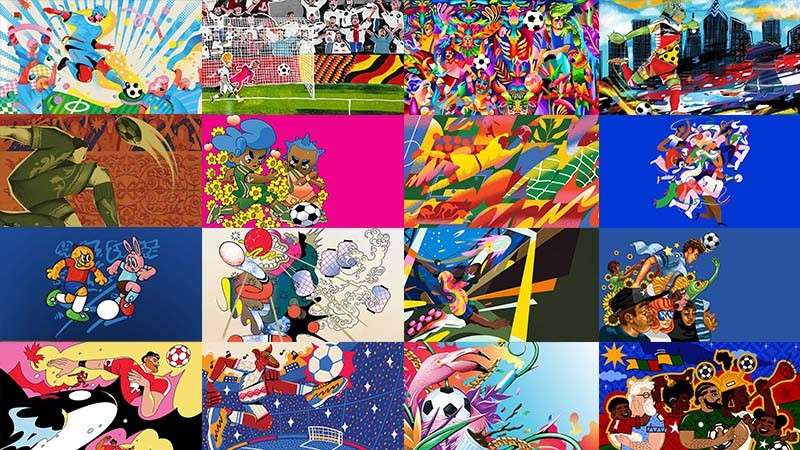 Collage of artwork created for Visa’s Reimagine FIFA World Cup 2026 collaboration.